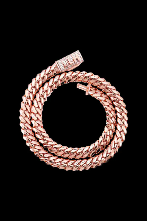12mm Cuban Link Chain- Bold Chain for Men - 14K Rose gold