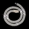 Custom Clasp 16MM Moissanite Cuban Link Chain in sterling silver with rose gold plating,   FATBOY custom clasp iced out,   displayed on black background