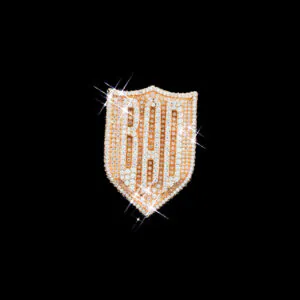 Close-up of hand-set moissanite stones