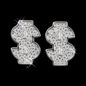 Gold plated sterling silver dollar earrings