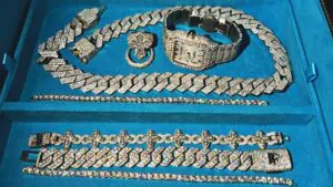 Hip-hop full-covered chains with Cuban and tennis chain designs, adorned with high-quality Moissanite stones.