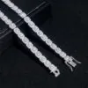 Close-up of two white gold halo bracelets with visible end clasps and VVS stones