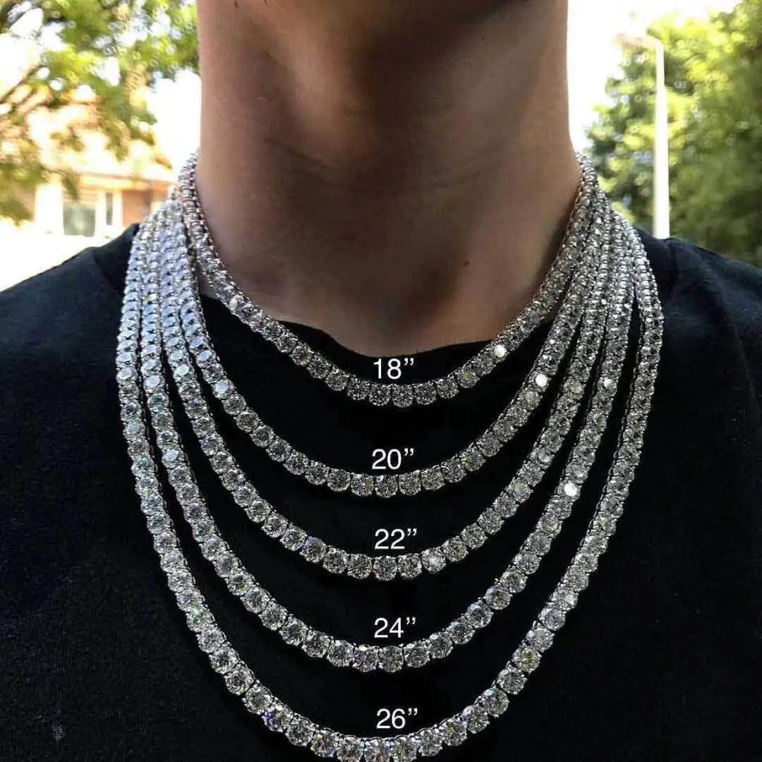 affordable iced out tennis necklace collection display