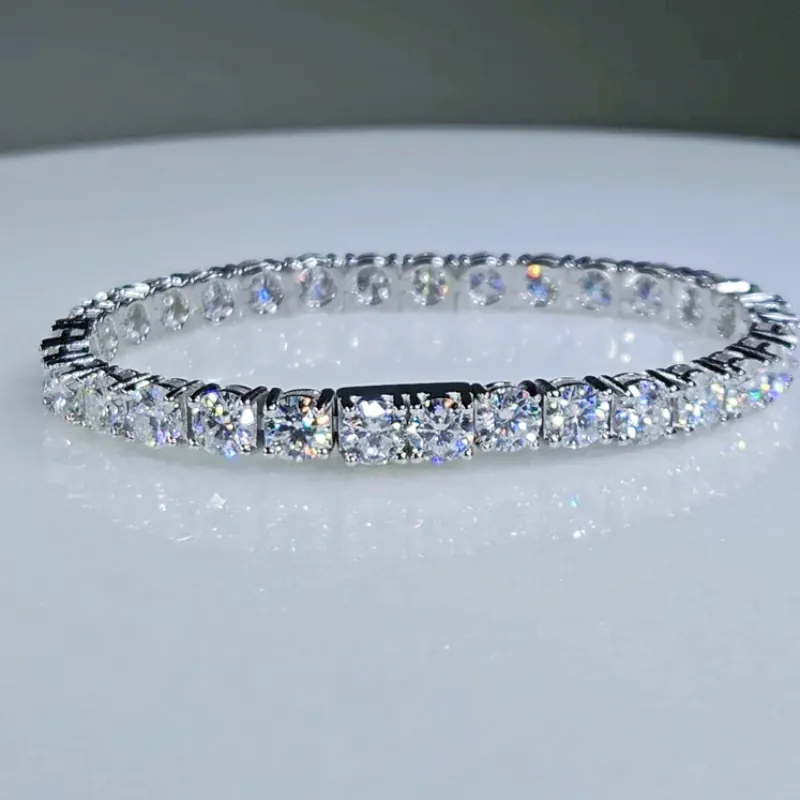 VVS Tennis bracelet shown on a table with Clasp closed