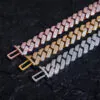 10mm Flat Cuban chain in three colors—white gold, yellow gold, rose gold—close-up of clasp ends