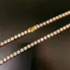 Close-up detail of 316L stainless steel tennis chain with CZ stones