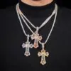 multi Rainbow moissanite cross necklace 925 silver pendant with GRA certification