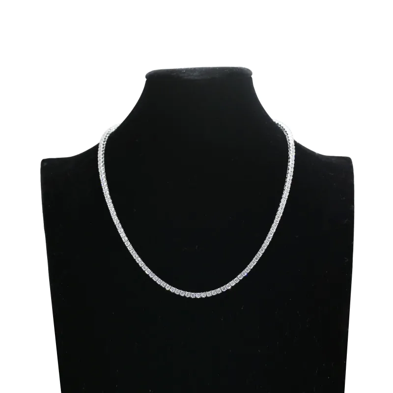 brass 3mm tennis chain front display showing continuous CZ stone line and shine